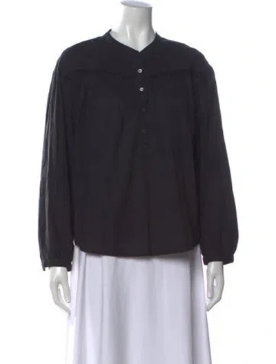 Pre-owned Xirena Long Sleeve Blouse In Black