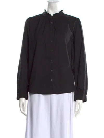 Pre-owned Xirena Long Sleeve Blouse In Black