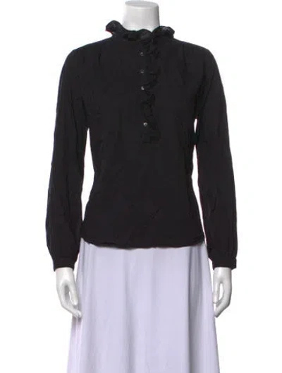 Pre-owned Xirena Long Sleeve Blouse In Black