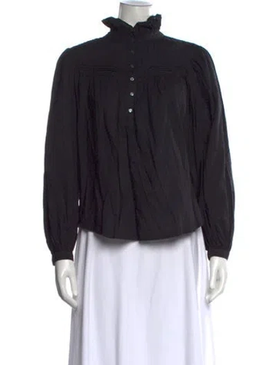 Pre-owned Xirena Long Sleeve Blouse In Black