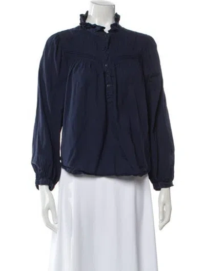 Pre-owned Xirena Long Sleeve Blouse In Blue