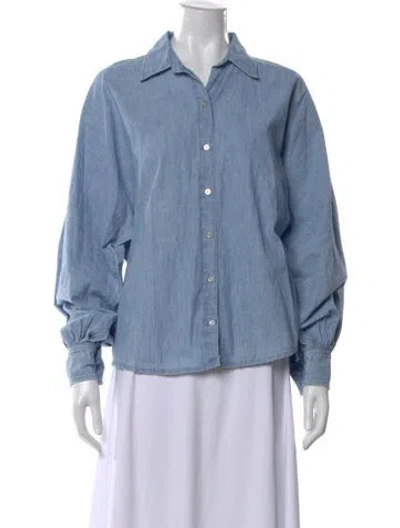 Pre-owned Xirena Long Sleeve Blouse In Blue