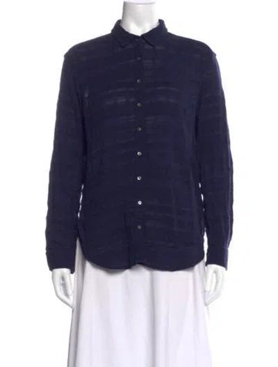 Pre-owned Xirena Long Sleeve Blouse In Blue