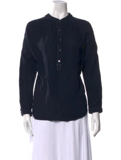 Pre-owned Xirena Long Sleeve Blouse In Blue