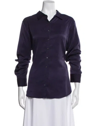 Pre-owned Xirena Long Sleeve Blouse In Blue