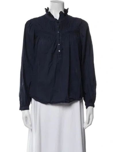 Pre-owned Xirena Long Sleeve Blouse In Blue