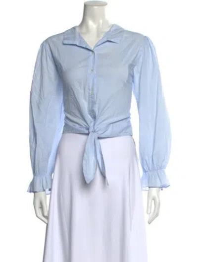 Pre-owned Xirena Long Sleeve Blouse In Blue