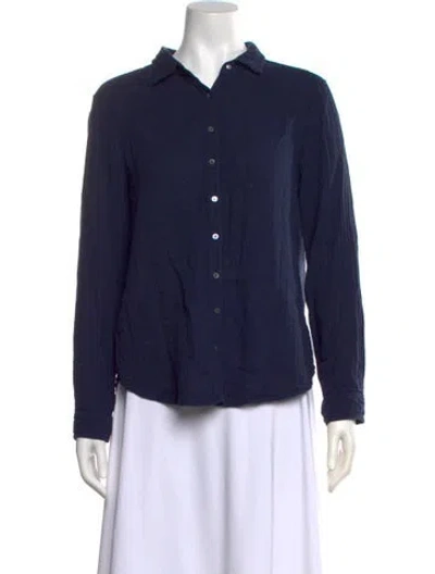 Pre-owned Xirena Long Sleeve Blouse In Blue