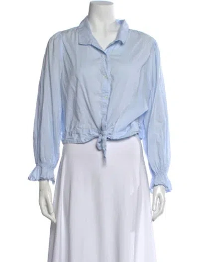 Pre-owned Xirena Long Sleeve Blouse In Blue