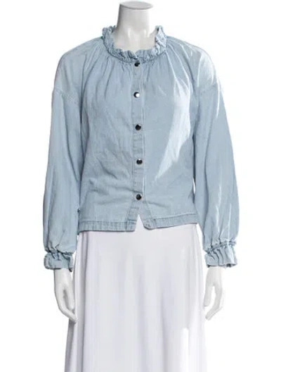 Pre-owned Xirena Long Sleeve Blouse In Blue