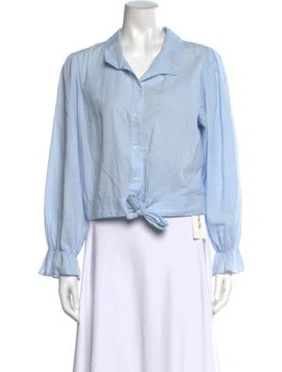 Pre-owned Xirena Long Sleeve Blouse In Blue