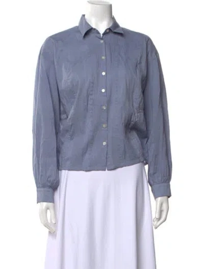 Pre-owned Xirena Long Sleeve Blouse In Blue