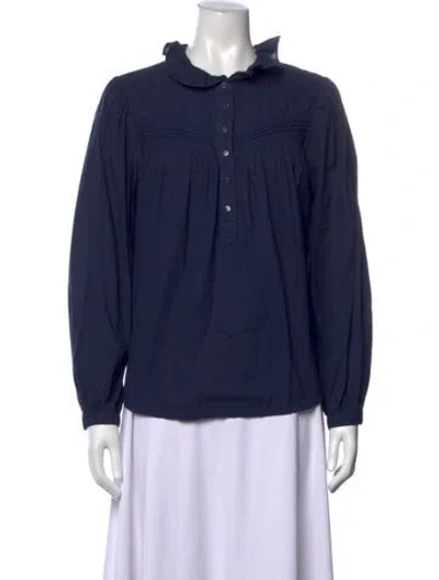 Pre-owned Xirena Long Sleeve Blouse In Blue