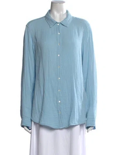 Pre-owned Xirena Long Sleeve Blouse In Blue