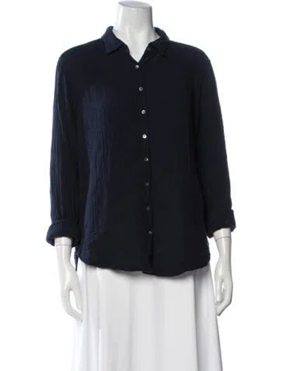Pre-owned Xirena Long Sleeve Blouse In Blue
