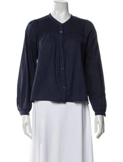 Pre-owned Xirena Long Sleeve Blouse In Blue