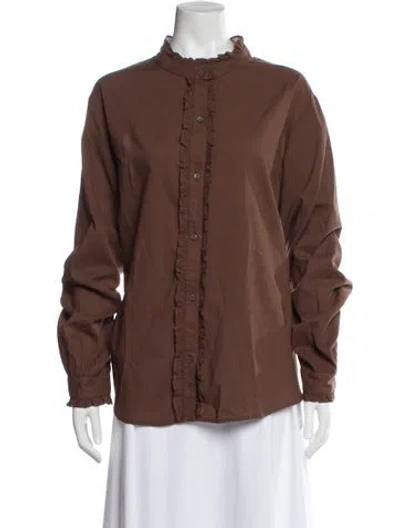 Pre-owned Xirena Long Sleeve Blouse In Brown