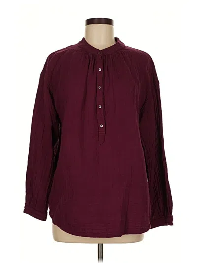 Pre-owned Xirena Long Sleeve Blouse In Burgundy