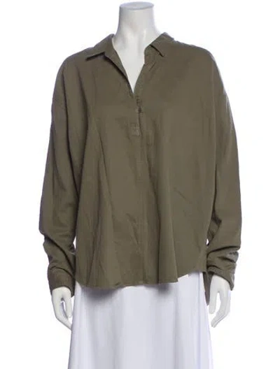 Pre-owned Xirena Long Sleeve Blouse In Green