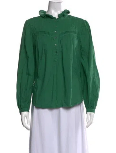 Pre-owned Xirena Long Sleeve Blouse In Green