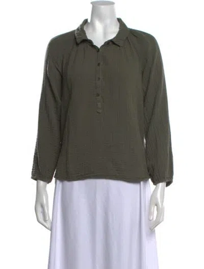 Pre-owned Xirena Long Sleeve Blouse In Green