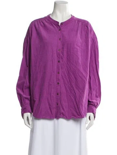 Pre-owned Xirena Long Sleeve Blouse In Purple