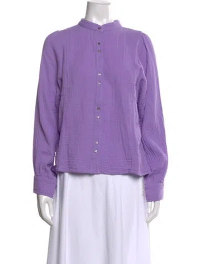 Pre-owned Xirena Long Sleeve Blouse In Purple