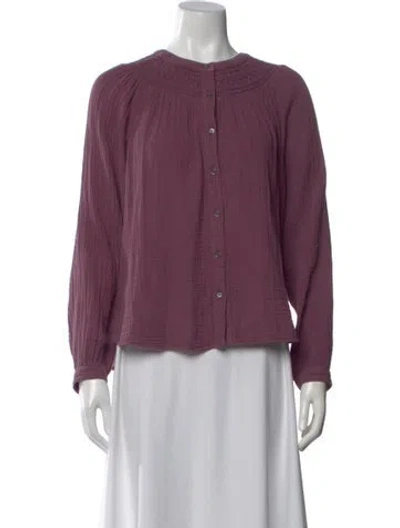 Pre-owned Xirena Long Sleeve Blouse In Purple