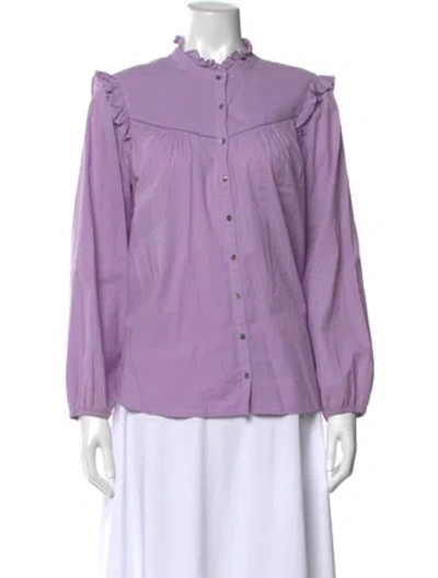 Pre-owned Xirena Long Sleeve Blouse In Purple
