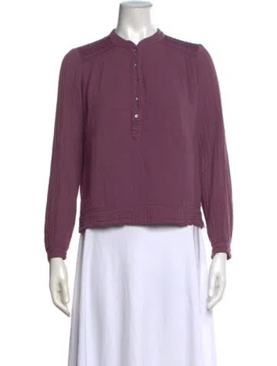 Pre-owned Xirena Long Sleeve Blouse In Purple