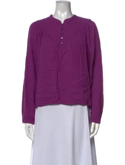 Pre-owned Xirena Long Sleeve Blouse In Purple