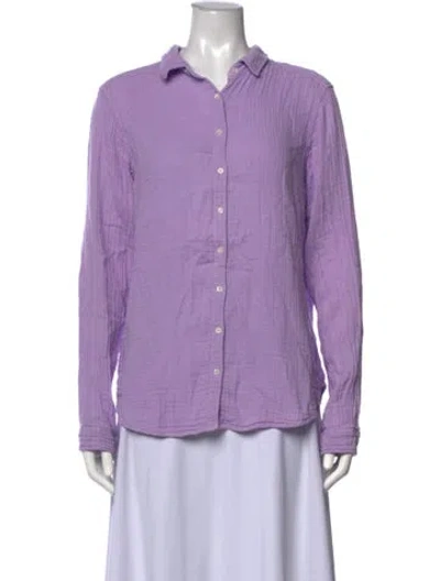 Pre-owned Xirena Long Sleeve Blouse In Purple