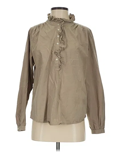 Pre-owned Xirena Long Sleeve Blouse In Tan