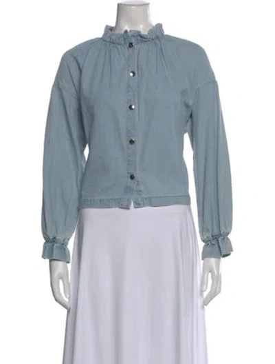 Pre-owned Xirena Long Sleeve Blouse W/ Tags In Blue