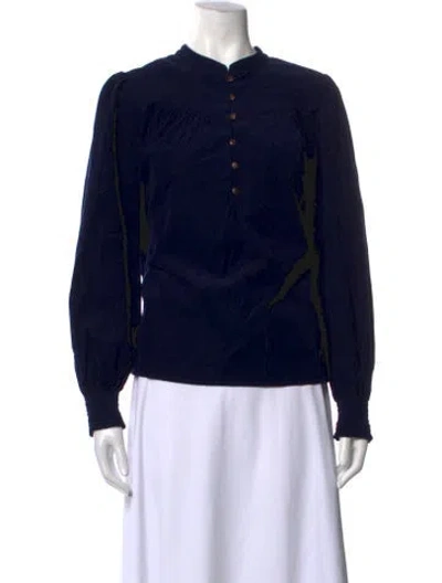 Pre-owned Xirena Long Sleeve Blouse W/ Tags In Blue