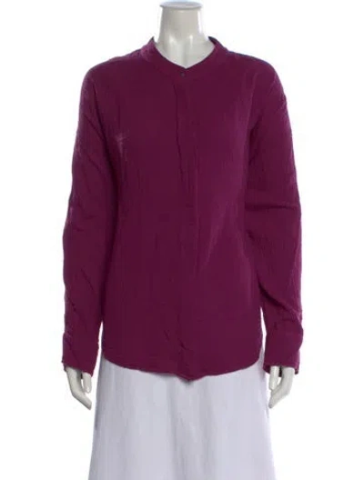 Pre-owned Xirena Long Sleeve Blouse W/ Tags In Burgundy