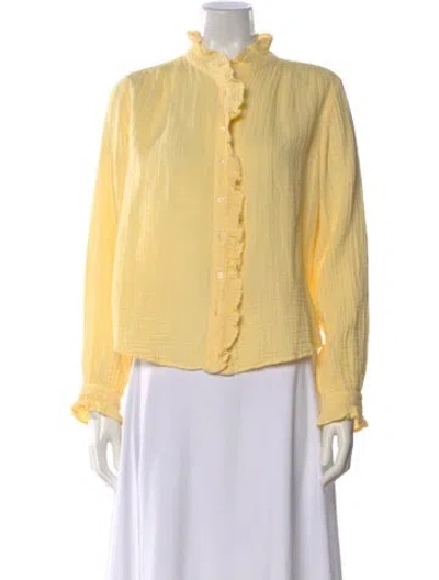 Pre-owned Xirena Long Sleeve Blouse W/ Tags In Yellow
