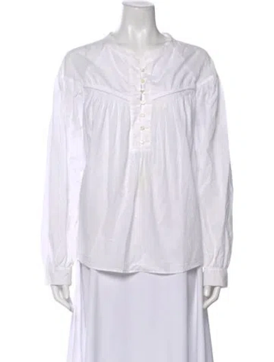 Pre-owned Xirena Long Sleeve Blouse In White