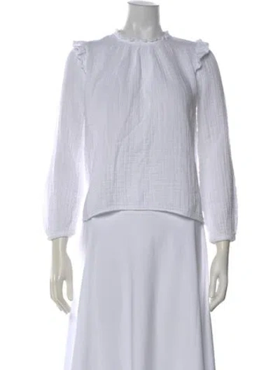 Pre-owned Xirena Long Sleeve Blouse In White