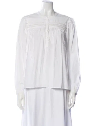 Pre-owned Xirena Long Sleeve Blouse In White