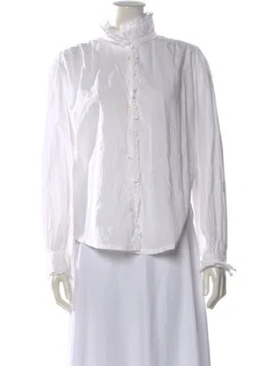 Pre-owned Xirena Long Sleeve Blouse In White
