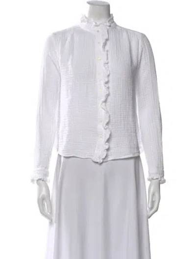 Pre-owned Xirena Long Sleeve Blouse In White