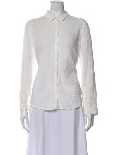 Pre-owned Xirena Long Sleeve Blouse In White