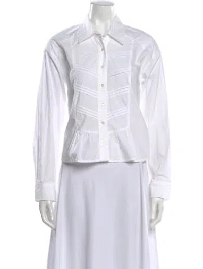 Pre-owned Xirena Long Sleeve Blouse In White