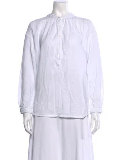 Pre-owned Xirena Long Sleeve Blouse In White