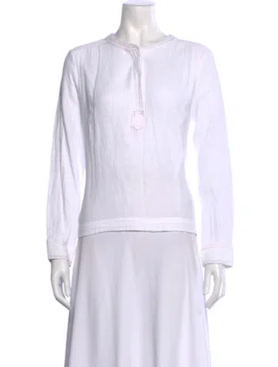 Pre-owned Xirena Long Sleeve Blouse In White