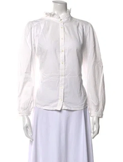 Pre-owned Xirena Long Sleeve Blouse In White