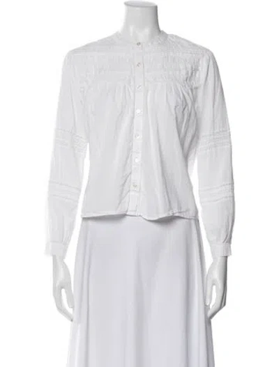 Pre-owned Xirena Long Sleeve Blouse In White