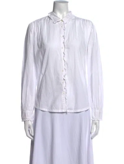 Pre-owned Xirena Long Sleeve Blouse In White