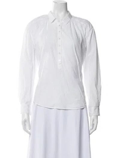 Pre-owned Xirena Long Sleeve Blouse In White